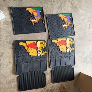 Disney Winnie the Pooh Black Car Floor Mats - Set of 4